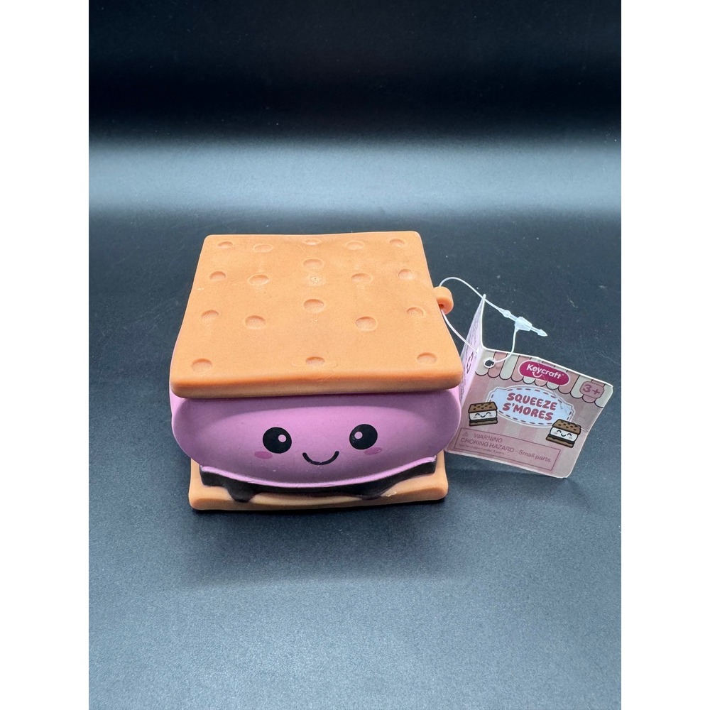 Keycraft Squeeze Smores Pink Marshmallow Squishy Slow Rise Fidget Toy NWT